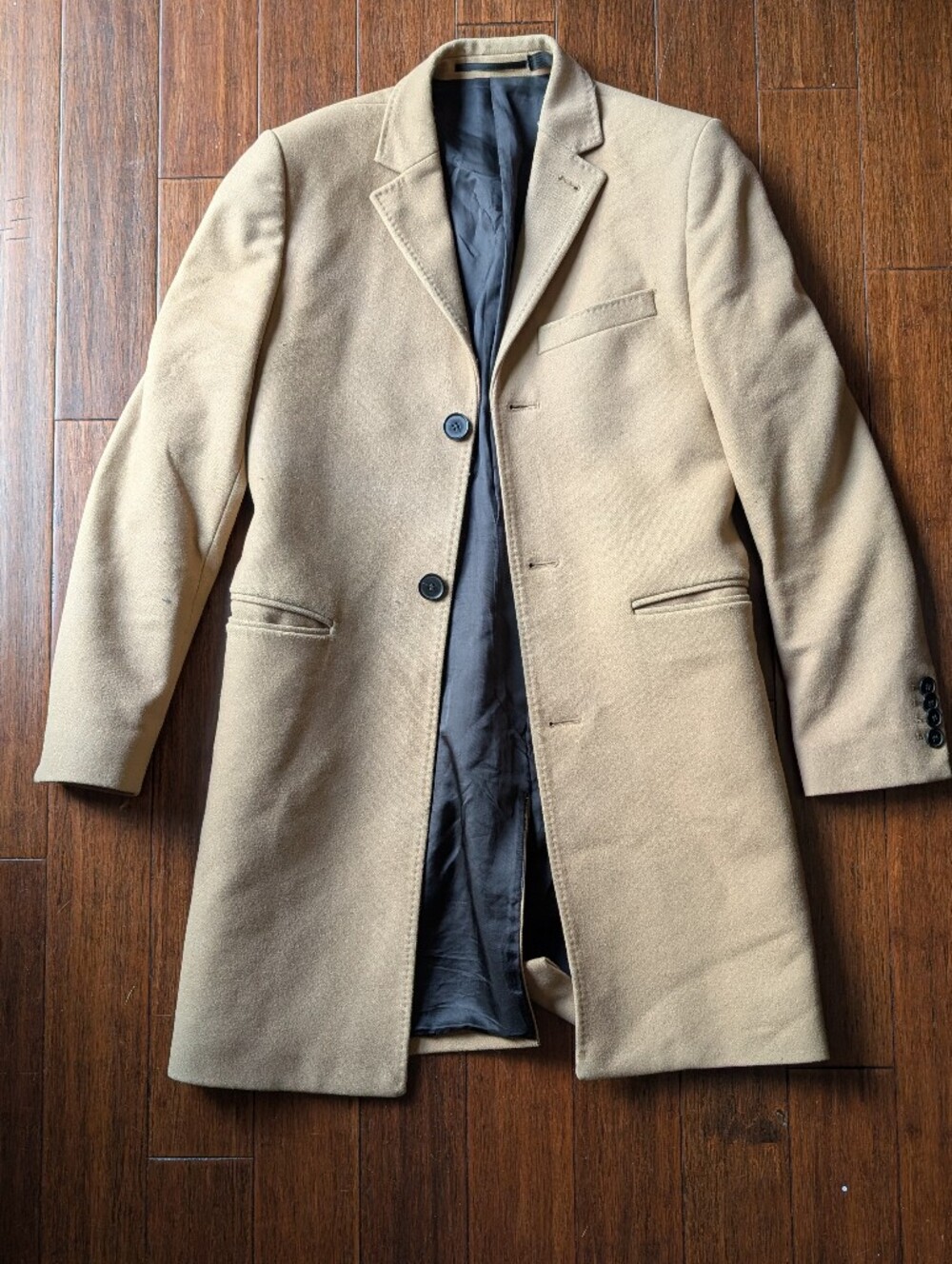 H&M Cashmere Camel Exterier Tan Coat Size 36R